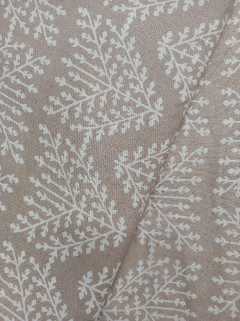 Cotton Linen Semi-Handloom Screen Printed Fabric