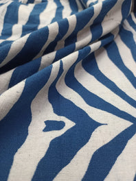 Cotton Linen Semi-Handloom Screen Printed Fabric