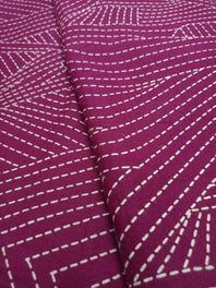 Cotton Linen Semi-Handloom Screen Printed Fabric