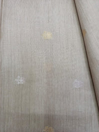 100% Pure Muga Tussar Silk Handloom With Minutely Woven Buttis