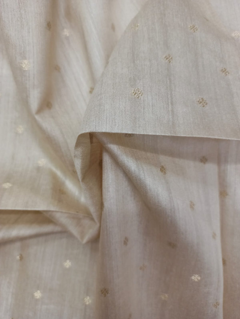 100% Pure Muga Tussar Silk Handloom With Minutely Woven Buttis