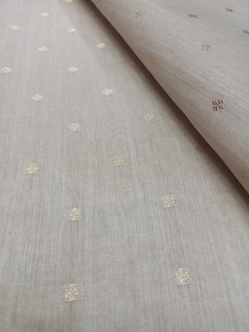 100% Pure Muga Tussar Silk Handloom With Minutely Woven Buttis