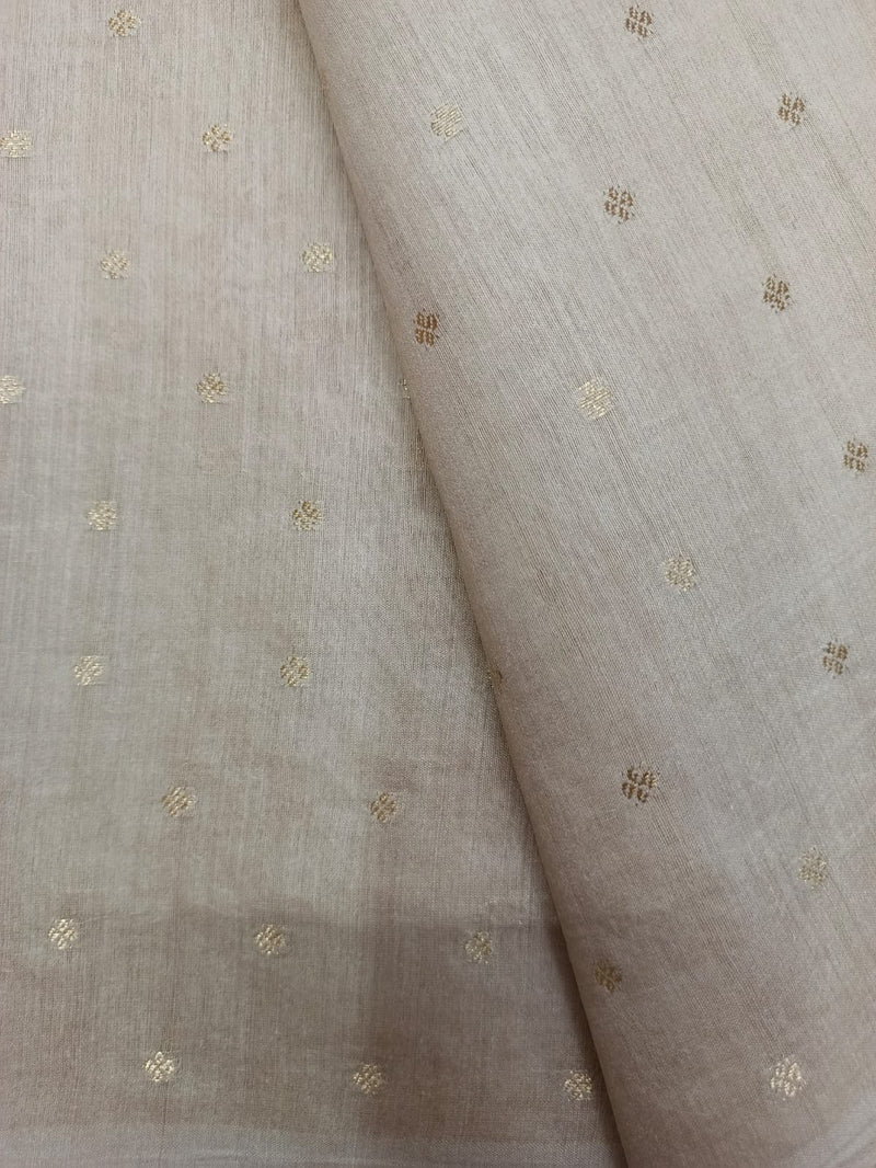 100% Pure Muga Tussar Silk Handloom With Minutely Woven Buttis