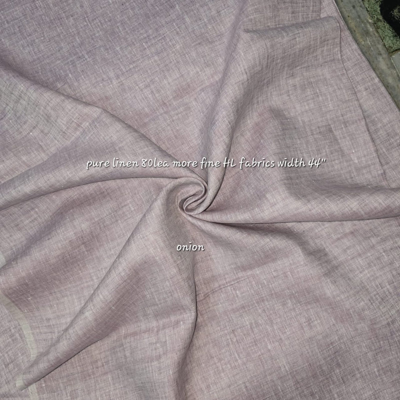 Handwoven Pure Linen 80 Lea Jharna Design Fabric (Onion Pink)