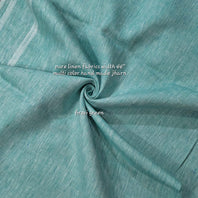 Handwoven Pure Linen 80 Lea Jharna Design Fabric (Firozi Green)