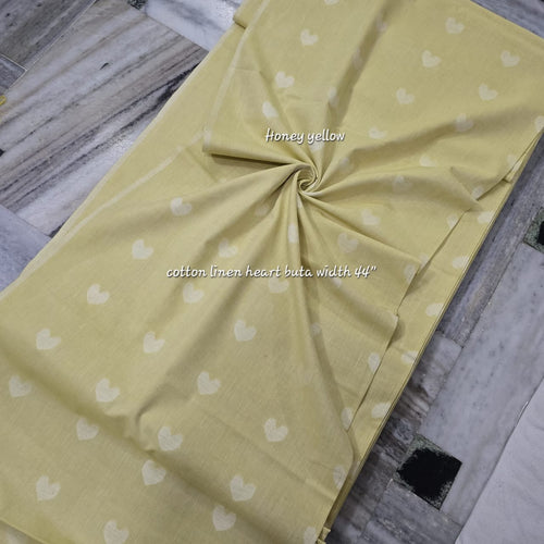 Handwoven Linen Spun Cotton Woven Butti Fabric