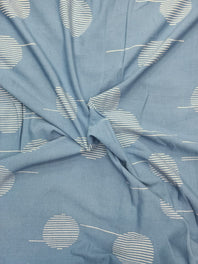 Cotton Linen Semi-Handloom Screen Printed Fabric