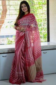 Linen Khadi Cotton Handloom Gamcha Saree