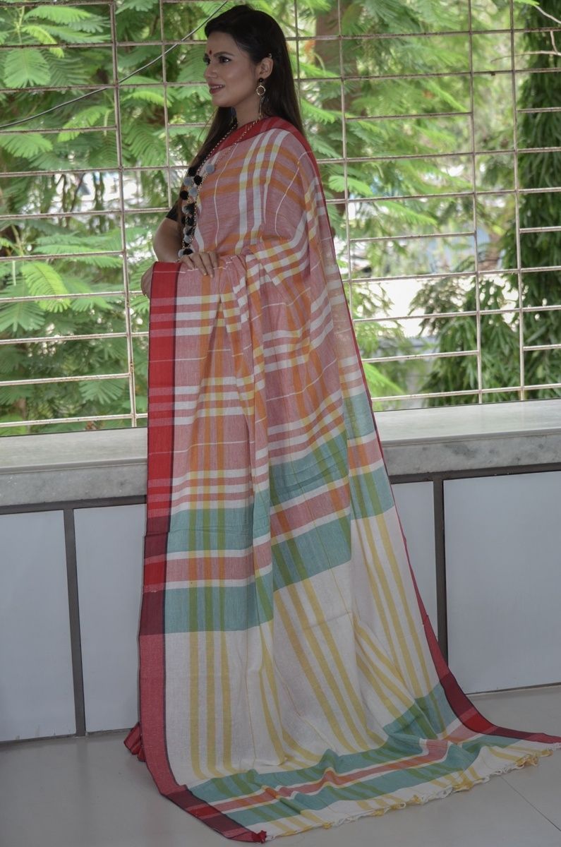 Pure Cotton Handloom Gamcha Saree