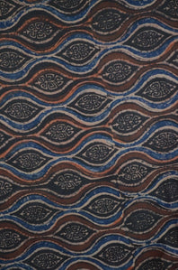 Modal Silk Satin Ajrakh Fabric