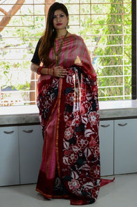Chanderi Batik Mercerized Silk by Cotton Saree