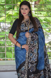 Pure Bishnupuri Silk Batik Saree