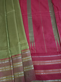 Pure Silk Completely Handwoven Narayan Peth Saree ( THESE SAREES ARE WITHOUT BLOUSE FOR A VIDEO OF THIS SAREE PLEASE CALL US AT 9930655009)