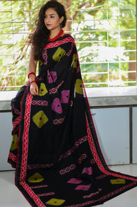 Mercerized Cotton Handloom Double Ikat Designer Sambalpuri Saree