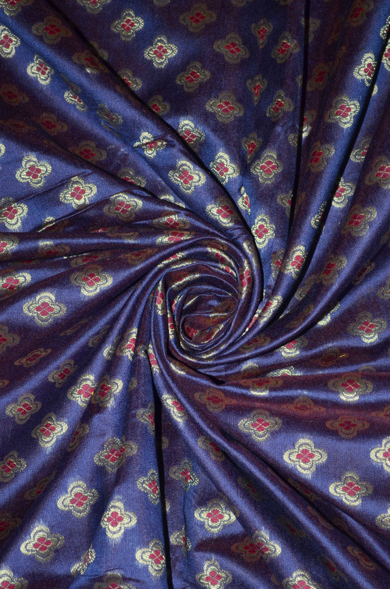 Chanderi  Brocade  Butti Silk Finish Fabric