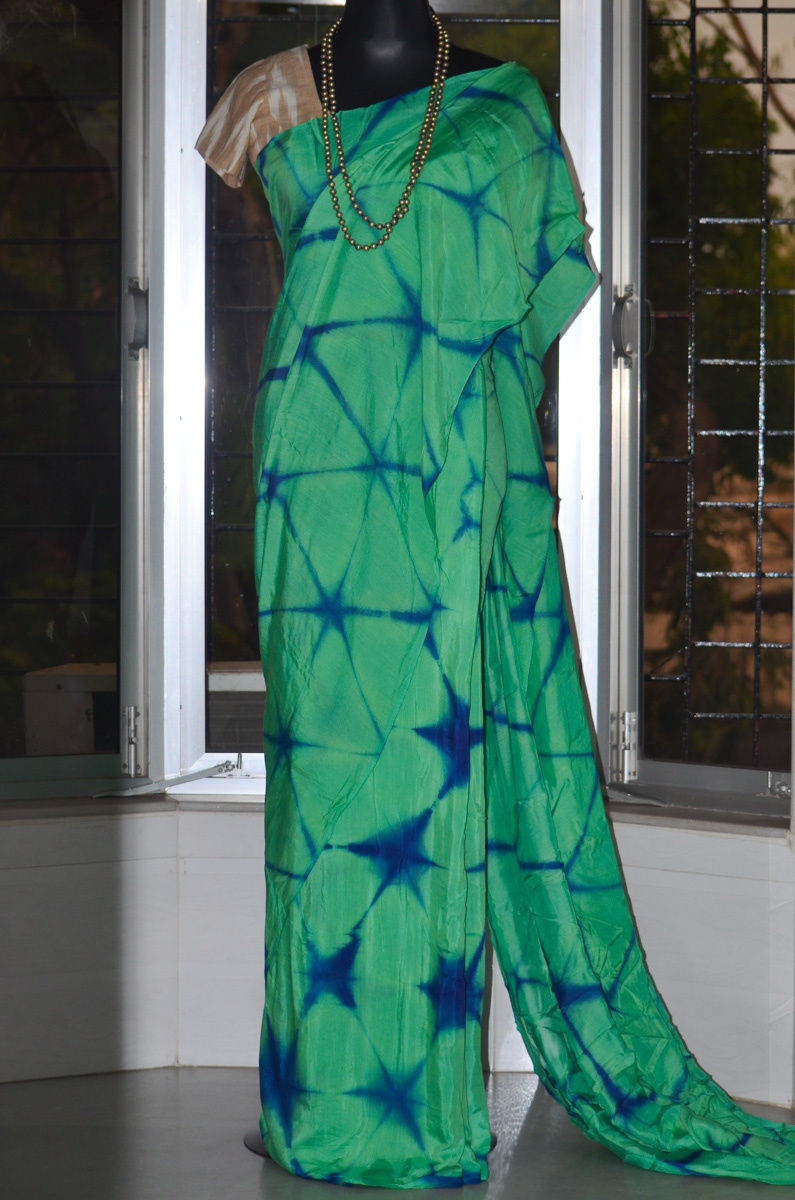 Hand Tie and Dye Modal Muslin Mul Silk Saree ( These sarees are of 5.5 meters, without blouse and include fall bidding)