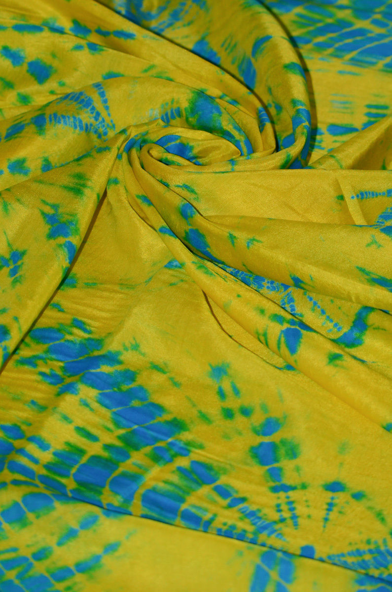 Hand Tie and Dye Modal Muslin Mul Silk Saree