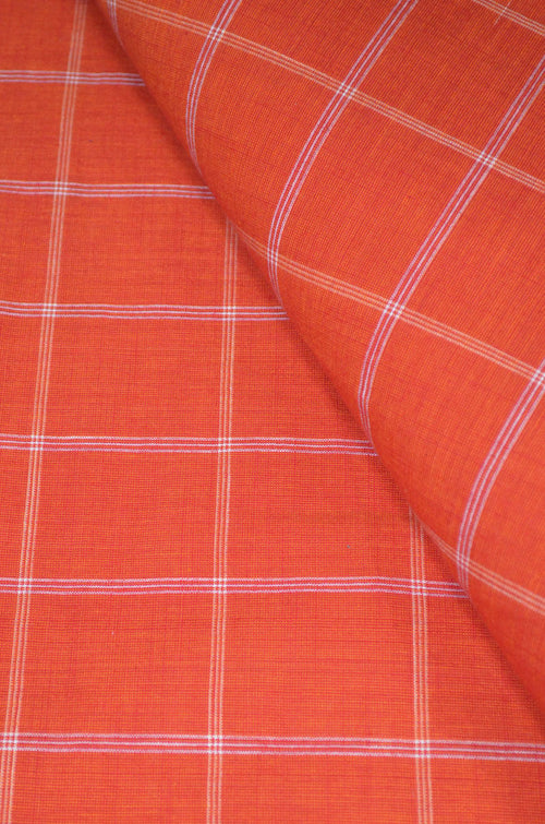 Pure Cotton Semi - Handloom Checkered Fabric ( TO BUY A QUANTITY OF 1.5,2.5,3.5 PLEASE CALL US AT 9930655009)