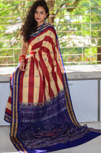 Mercerized Cotton Handloom Bomkai Designer Sambalpuri Saree