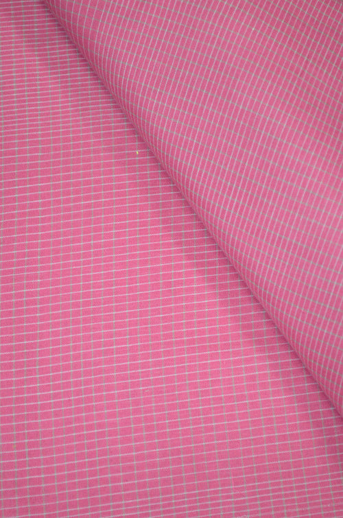 Pure Cotton Semi - Handloom Checkered Fabric ( TO BUY A QUANTITY OF 1.5,2.5,3.5 PLEASE CALL US AT 9930655009)