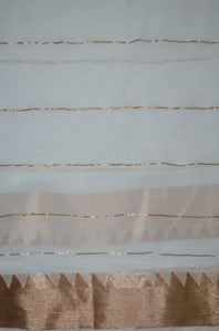 Georgette Banarasi Two Sided Bordered Fabric