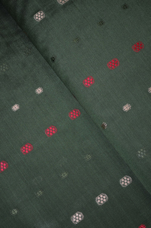 Silk Chanderi Textured Tanchoi Inspired Minutely  Woven Butti Fabric
