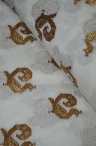 Handwoven Cotton by Silk Chanderi Jamdani Inspired Zari Butti Fabrics