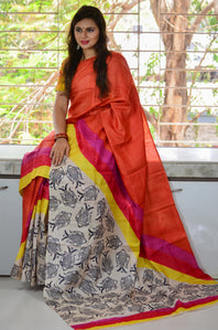 Pure Tussar Batik Silk Saree