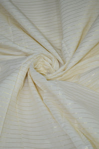 Super Soft Woven Handloom Mulmul Zari Lined Fabric