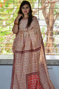 Pure Silk Kantha  Hand - Work Saree