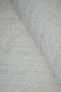 Mulmul Cambric Cotton Embroidered Fabric