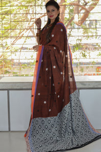 Handwoven  Pure Eri Silk by cotton blended  Assamese  Inspired Woven Jaal Pallu  Booti Saree