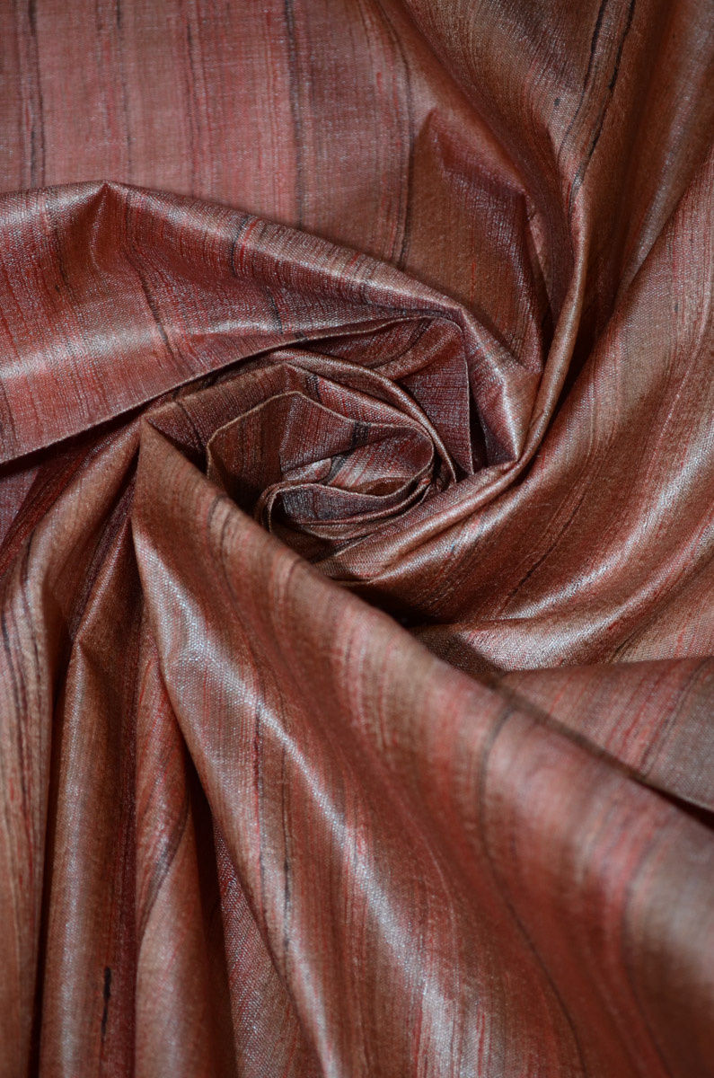 Handwoven Natural Yarn Dyed Pure Tussar Spun Silk  Fabric ( To buy a quantity of 1.5,2.5,3.5 please call us on 9930655009)