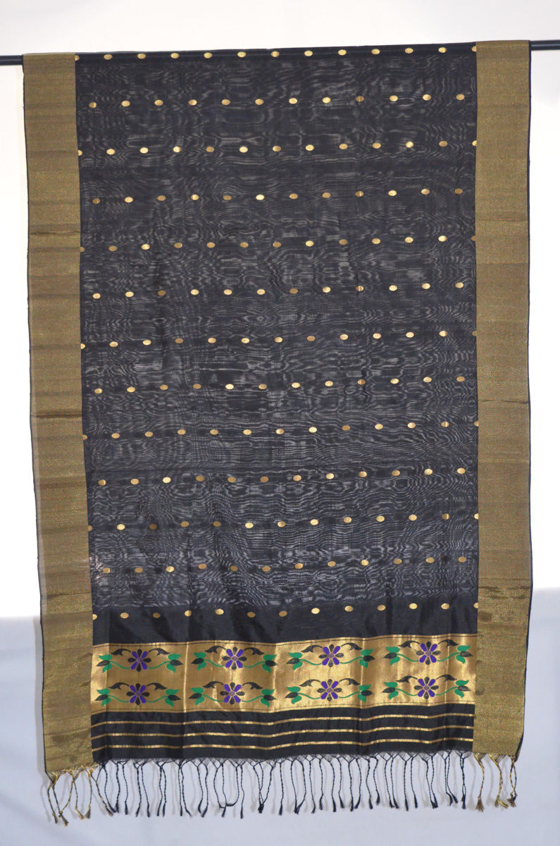 South Silk Woven Flower Designed Inspired Paithani Dupatta