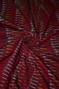 Pure Mercerised Handloom Cotton Double Ikat Fabric