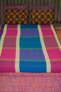 Pure Cotton Assamese Woven Handloom  Single Bed Cover ( Lenght - 88 x 60 inches Widht)