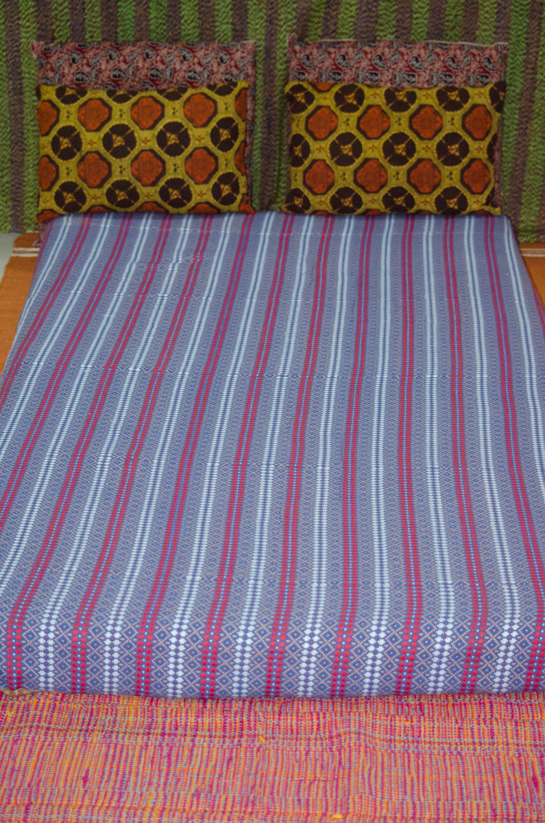 Pure Cotton Assamese Woven Handloom  Single Bed Cover ( Lenght - 88 x 60 inches Widht)