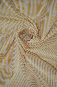 Handloom Pure Silk Chanderi Tissue Golden Zari Based Checkered Fabric