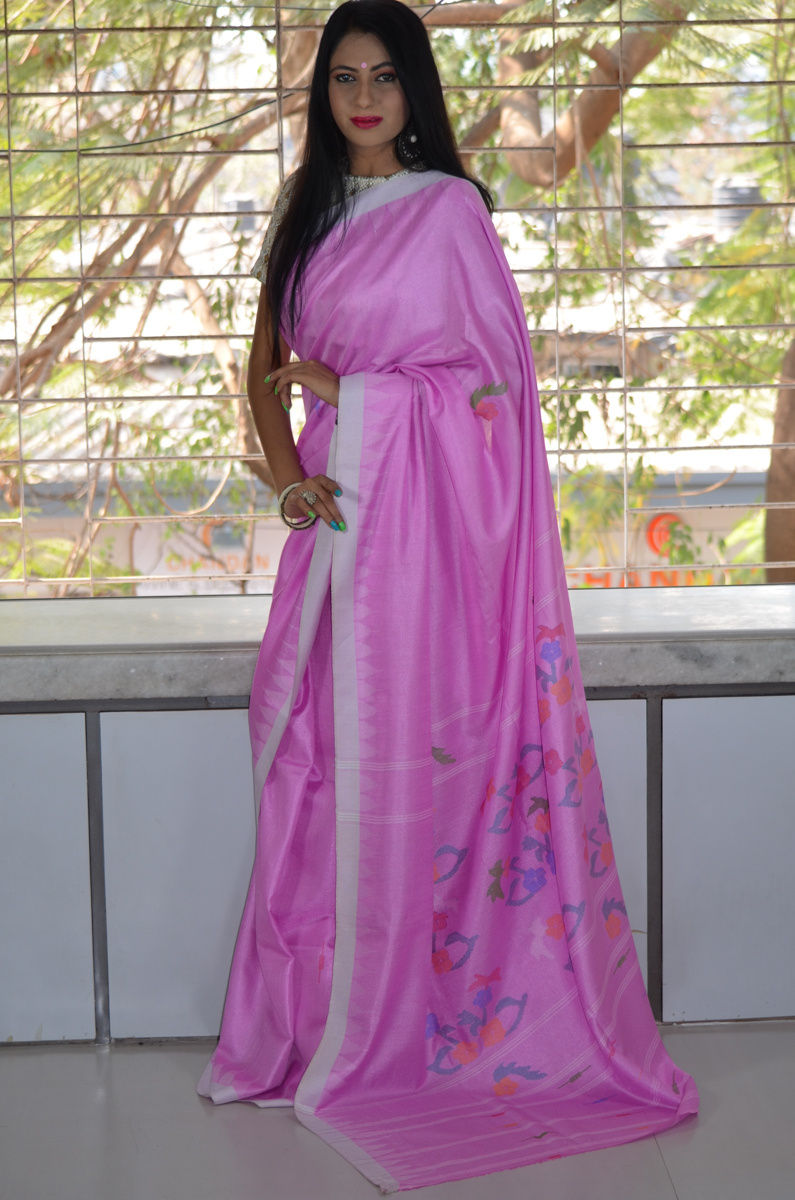 Silk by Cotton Completely Handwoven Moirang Phee Saree