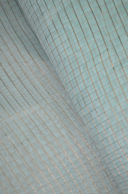 Chanderi Slub Textured Checkered Fabric ( TO BUY A QUANTITY OF 1.5,2.5,3.5 PLEASE CALL US AT 9930655009)