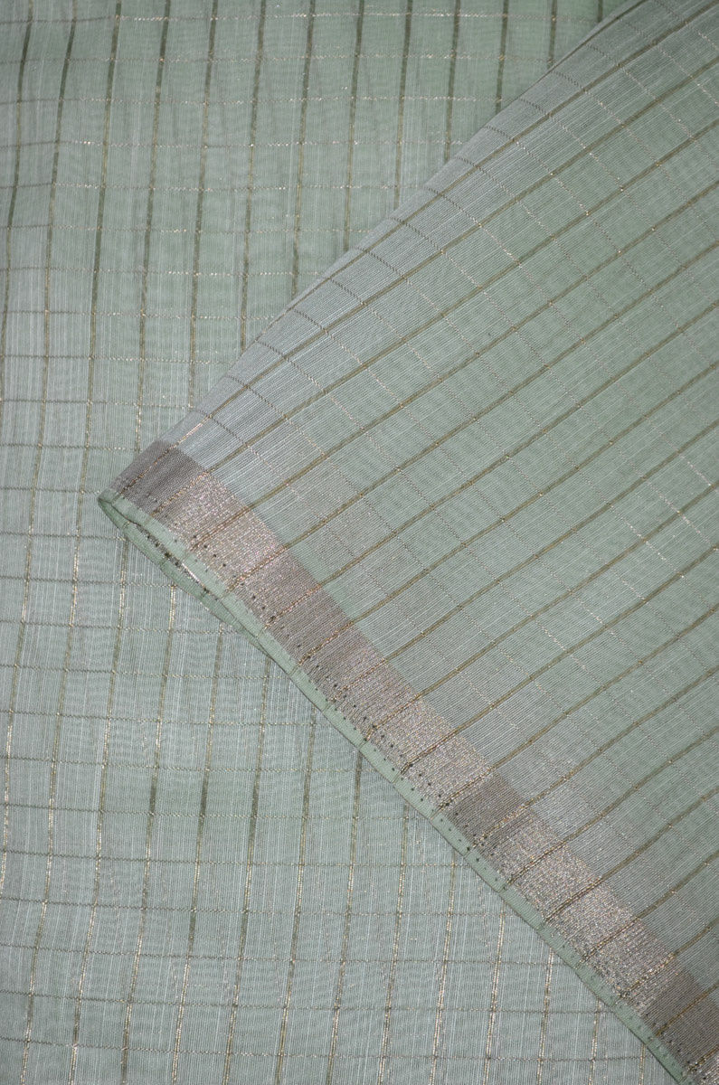 Chanderi Slub Textured Checkered Fabric ( TO BUY A QUANTITY OF 1.5,2.5,3.5 PLEASE CALL US AT 9930655009)