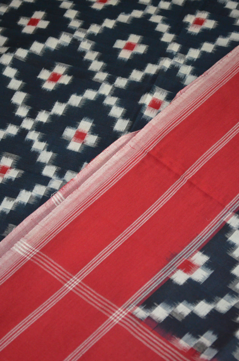 Handwoven Double Ikat Telia Rumal Mercerized Cotton Dupatta