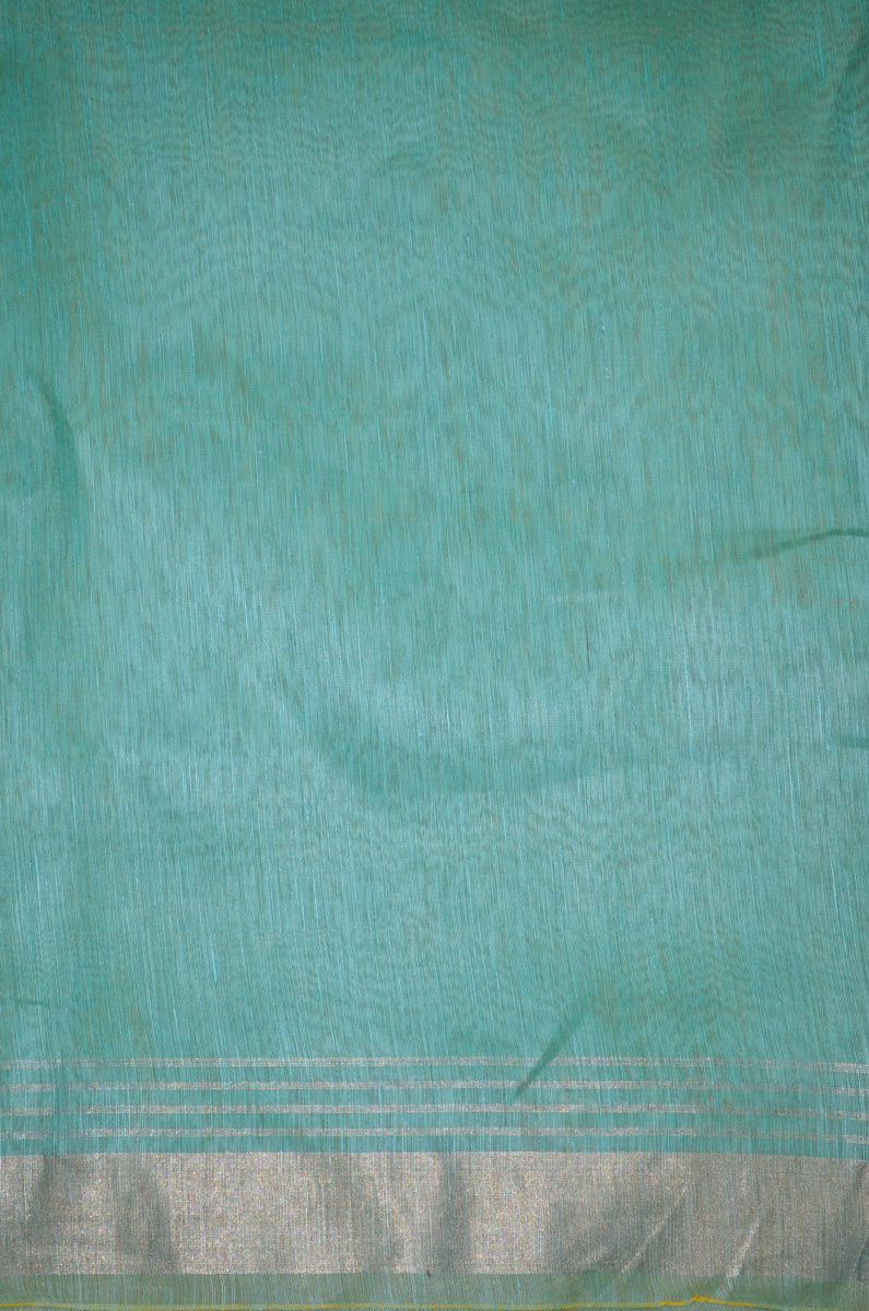 Pure Yarn Dyed Handloom Silk Linen Dual Shade (Dhoop Chaun) Zari Bordered Fabric ( To book an option of 1.5,2.5,3.5 etc Please call us on 9930655009)