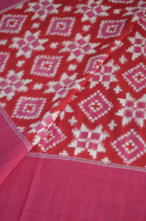 Handwoven Double Ikat Telia Rumal Mercerized Cotton Dupatta