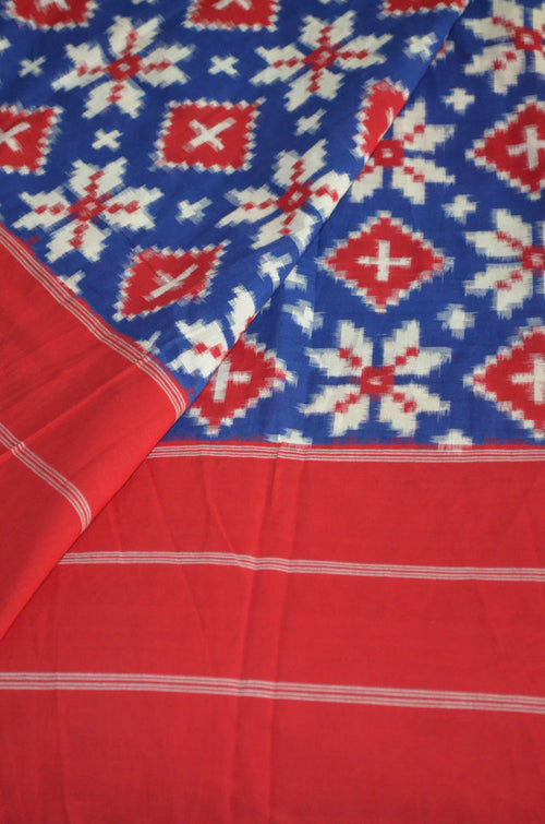 Handwoven Double Ikat Telia Rumal Mercerized Cotton Dupatta