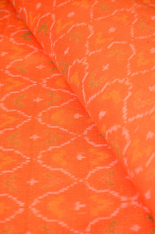 Woven Pure Raw Silk Double Ikat Handloom Fabric