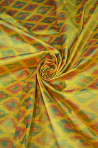 Woven Pure Soft Silk Double Ikat Handloom Fabri