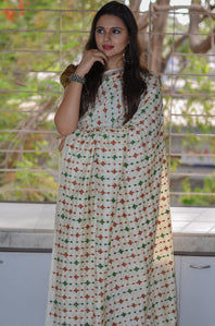 Pure Silk Kantha/Rabari Embroidered Designer Saree (All Over Rabari Work -Throughout the Pallu)