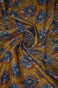 Digital Printed Chanderi Cotton By Silk With Zari Woven Booti Kurta Set ( This set includes 2.5 meters of a kurta Piece and 2.5 meters of a piece for a lower)