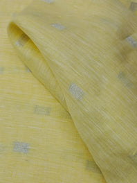 Pure Linen Jamdani Rectangular Booti Inspired Semi- Handwoven Fabric